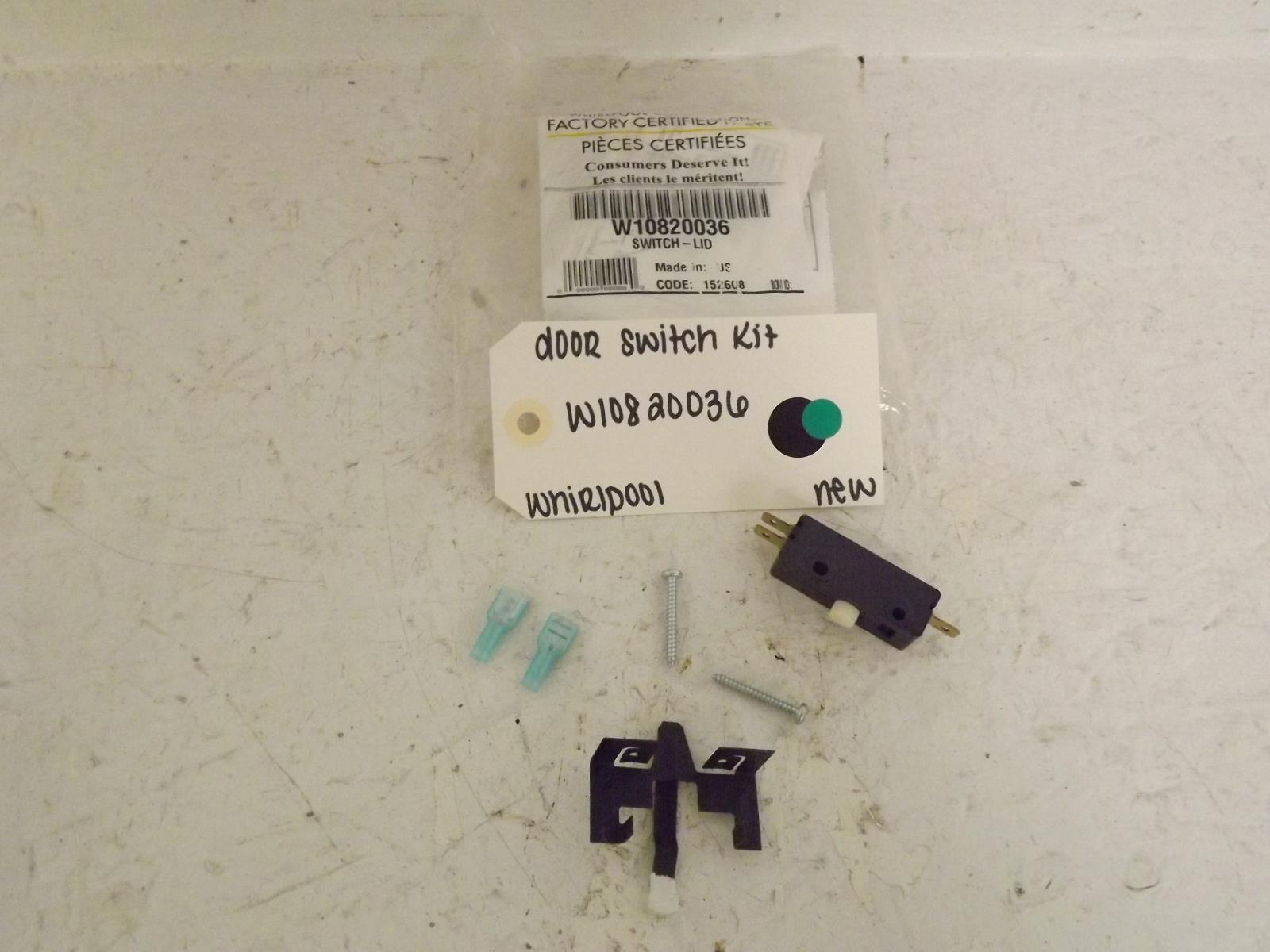 Whirlpool Washer/Dryer W10820036 Door Switch Kit New Whirlpool Washer/Dryer W10820036 Door Switch Kit New